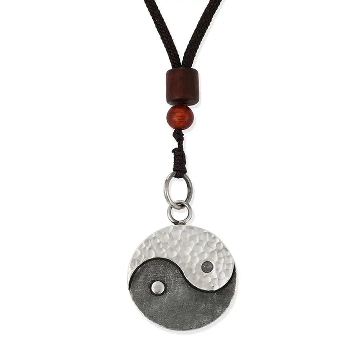Buddha Stones 990 Sterling Silver Yin Yang Balance Harmony Necklace Pendant - BWOOOH - Yin Yang - Necklaces &amp; Pendants