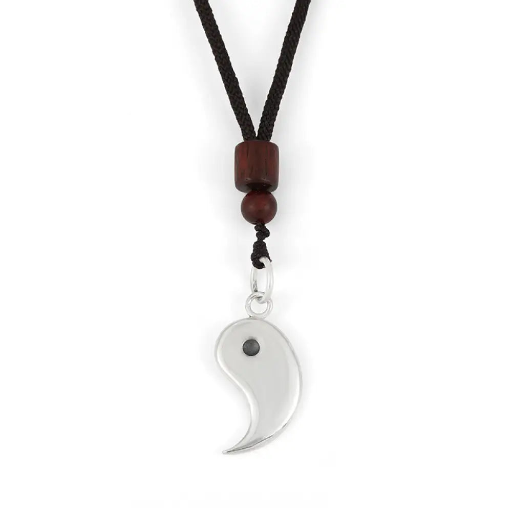 Buddha Stones 990 Sterling Silver Yin Yang Balance Harmony Necklace Pendant - BWOOOH - Yang - Necklaces &amp; Pendants