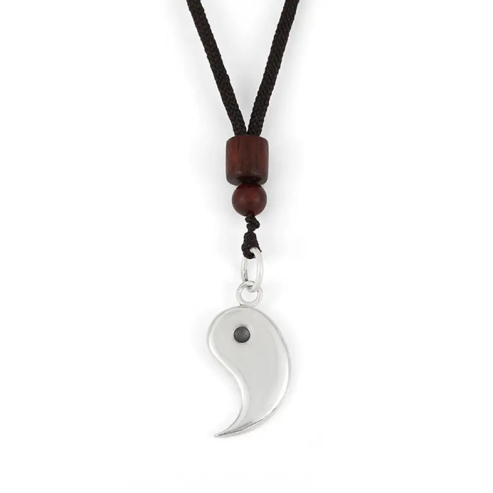 Buddha Stones 990 Sterling Silver Yin Yang Balance Harmony Necklace Pendant - BWOOOH - Yang - Necklaces &amp; Pendants