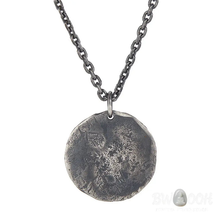 Buddha Stones 990 Sterling Silver Yin Yang Hammer Texture Harmony Necklace Pendant - BWOOOH - 990 Sterling Silver