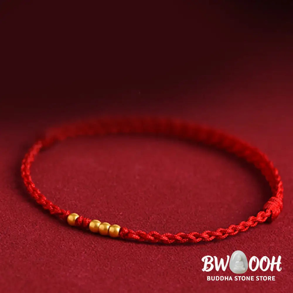 Buddha Stones 999 Gold Beads Luck Braided Protection Couple Bracelet - BWOOOH - Bracelet