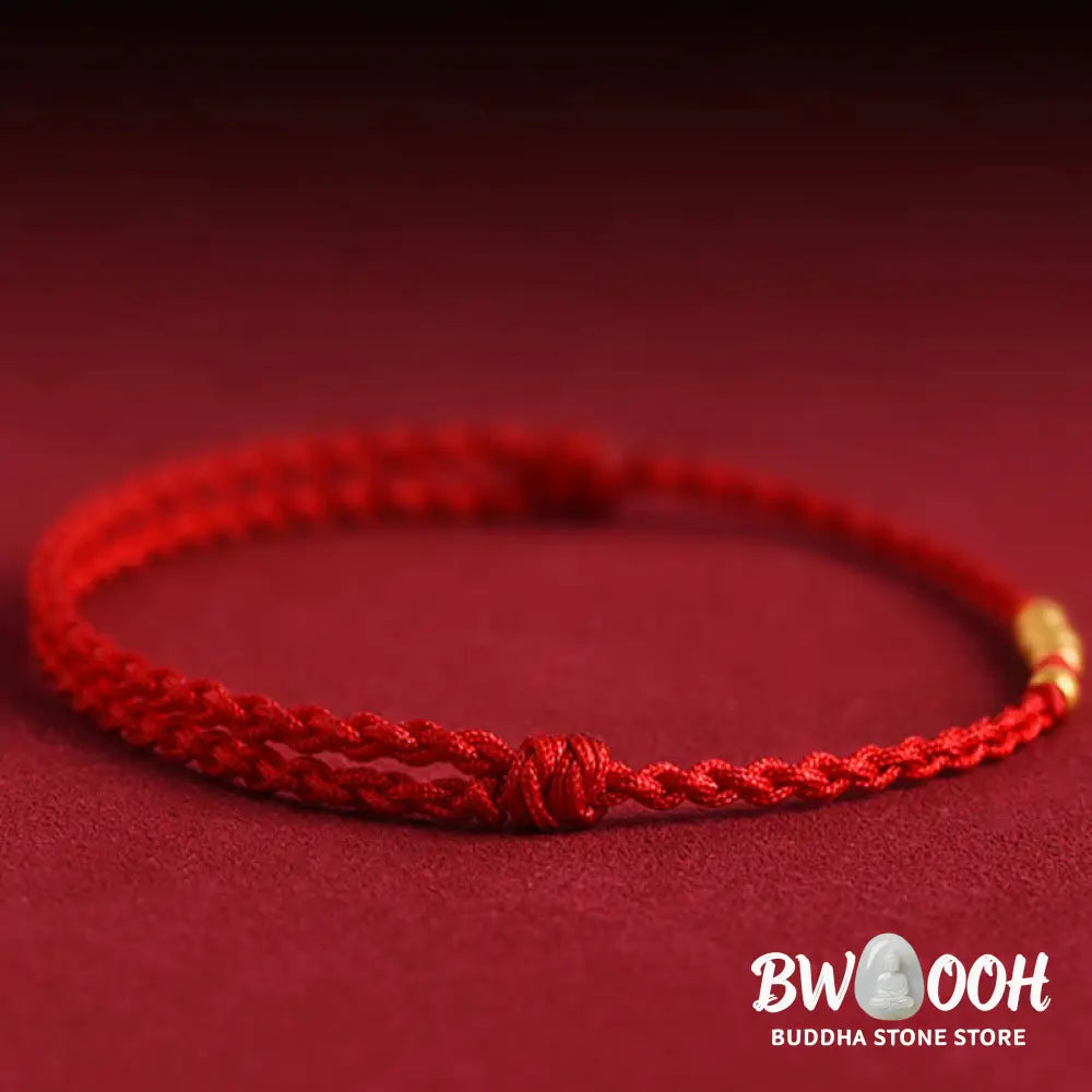 Buddha Stones 999 Gold Beads Luck Braided Protection Couple Bracelet - BWOOOH - Bracelet