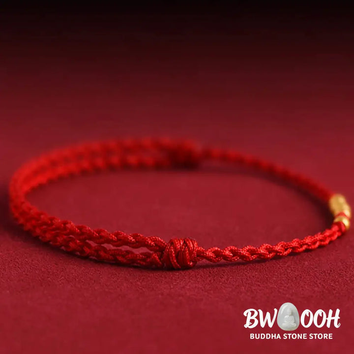 Buddha Stones 999 Gold Beads Luck Braided Protection Couple Bracelet - BWOOOH - Bracelet