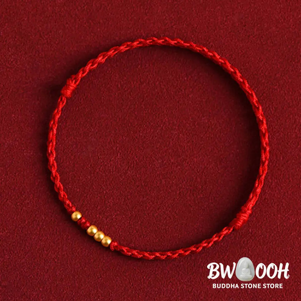 Buddha Stones 999 Gold Beads Luck Braided Protection Couple Bracelet - BWOOOH - Bracelet