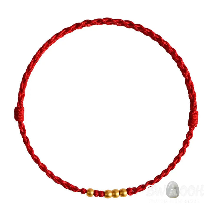 Buddha Stones 999 Gold Beads Luck Braided Protection Couple Bracelet - BWOOOH - Bracelet