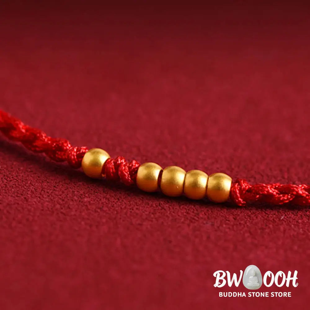 Buddha Stones 999 Gold Beads Luck Braided Protection Couple Bracelet - BWOOOH - Bracelet