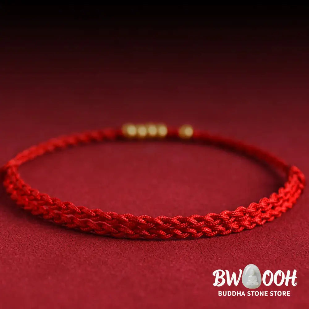 Buddha Stones 999 Gold Beads Luck Braided Protection Couple Bracelet - BWOOOH - Bracelet