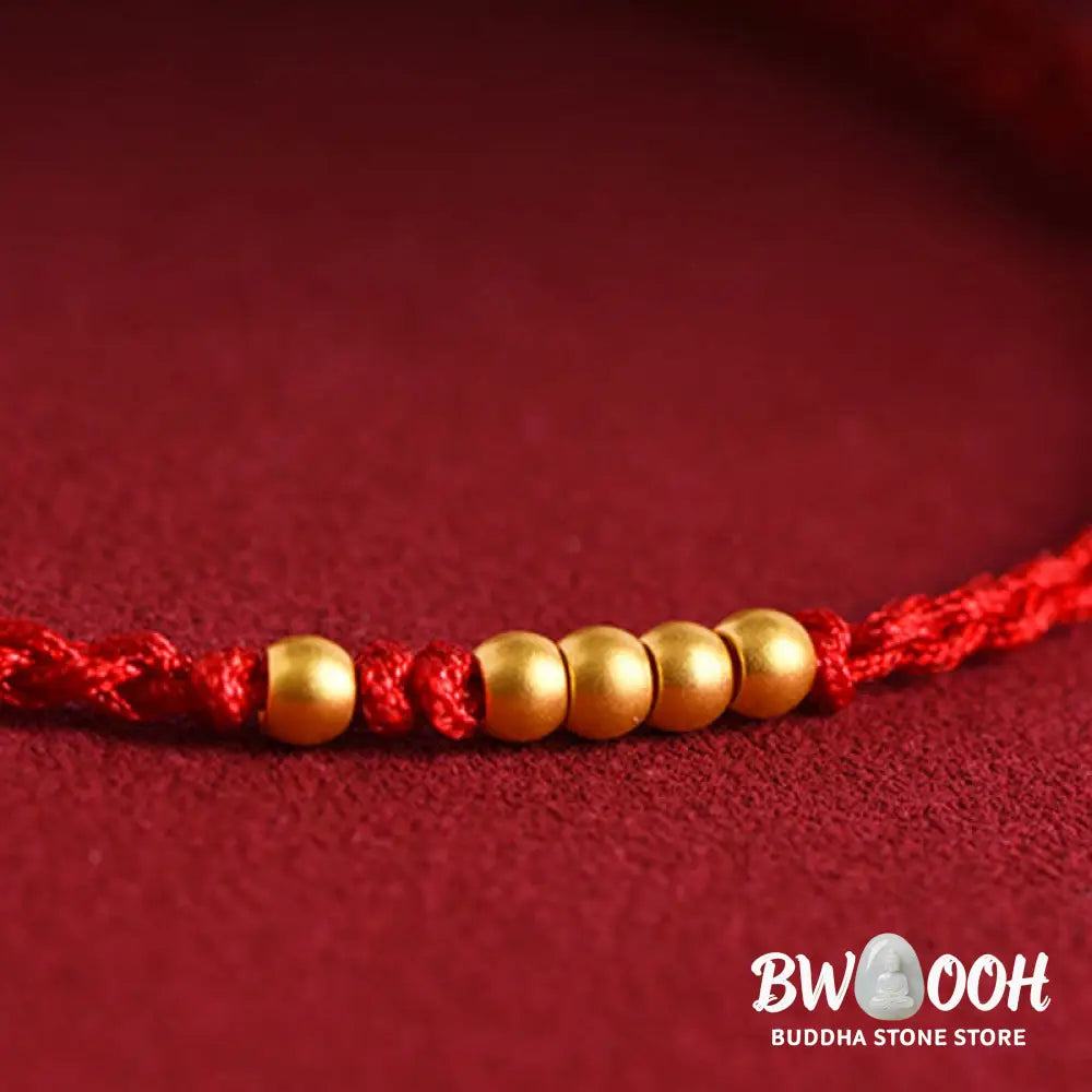 Buddha Stones 999 Gold Beads Luck Braided Protection Couple Bracelet - BWOOOH - Bracelet