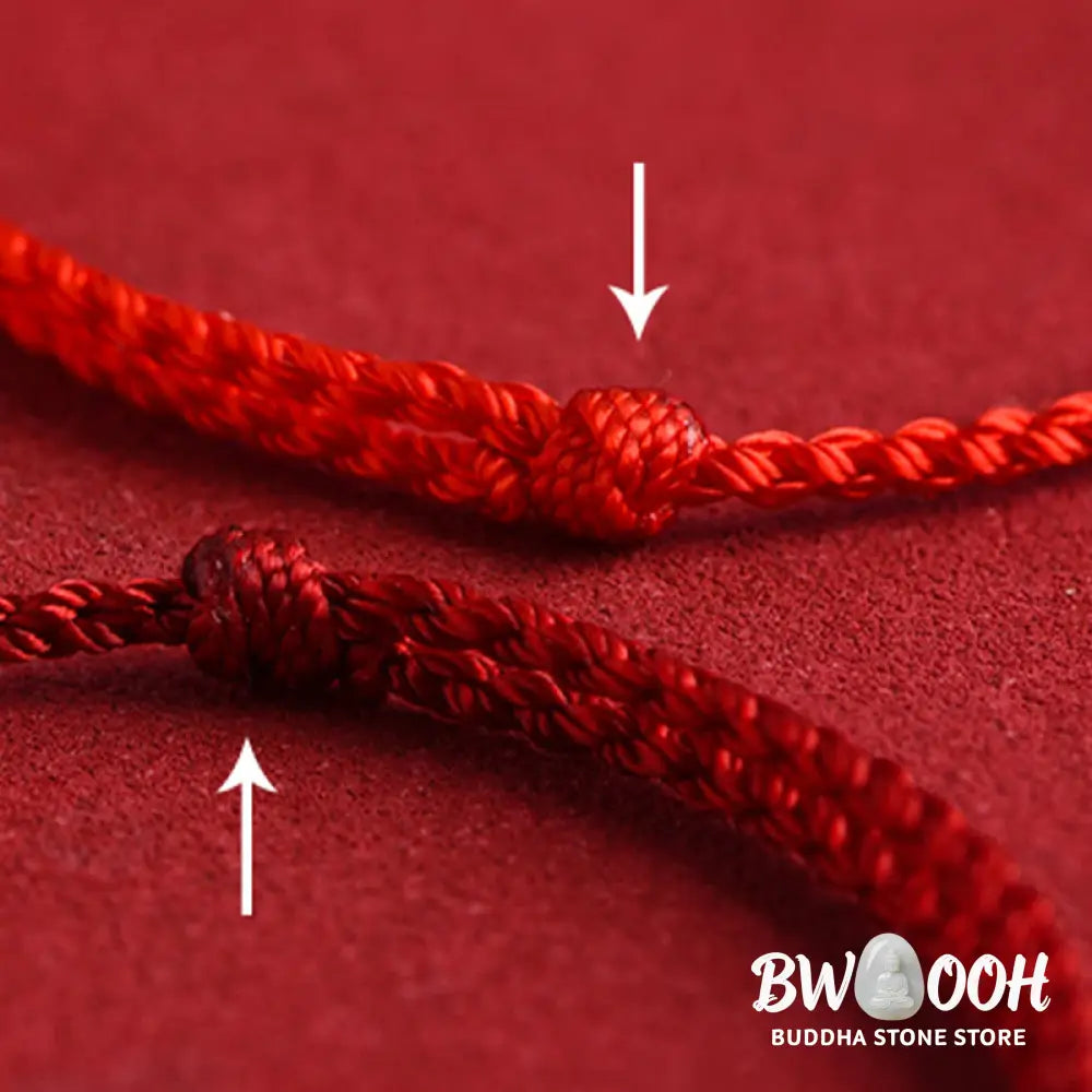 Buddha Stones 999 Gold Chinese Lock Charm Fu Character Protection Handmade Rope Bracelet - BWOOOH - Bracelet