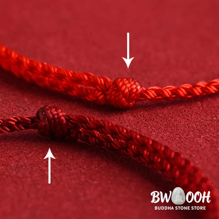 Buddha Stones 999 Gold Chinese Lock Charm Fu Character Protection Handmade Rope Bracelet - BWOOOH - Bracelet