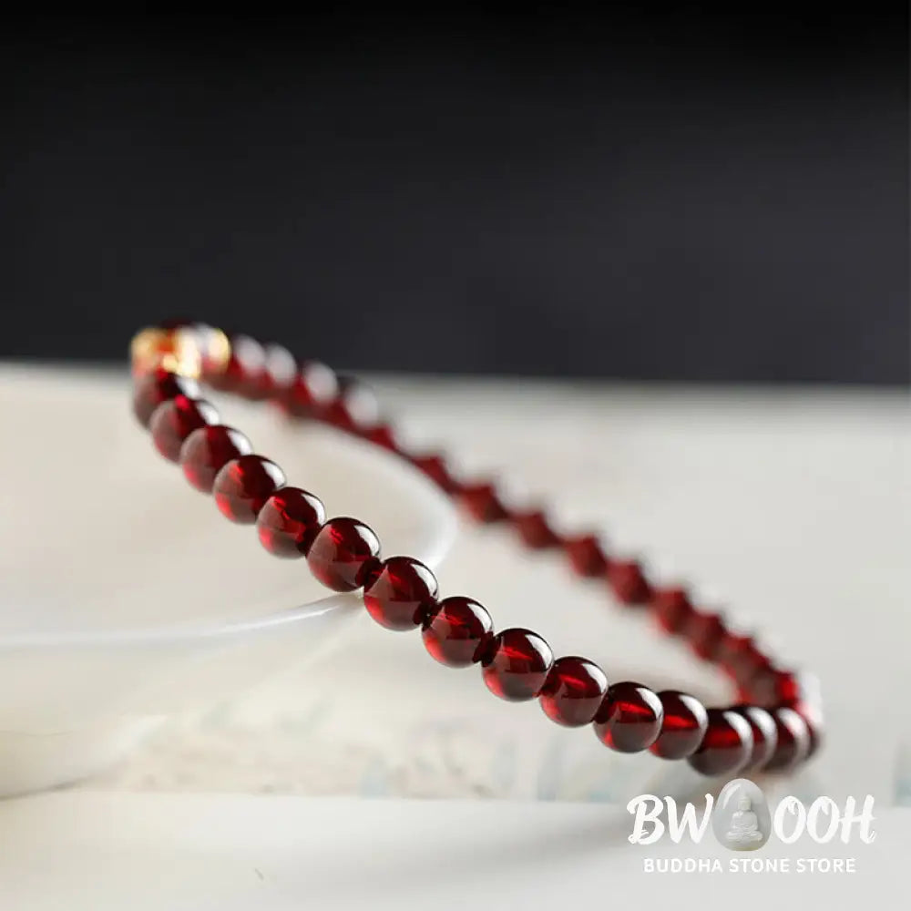 Buddha Stones 999 Gold Koi Fish Natural Garnet Protection Bracelet - BWOOOH - Bracelet