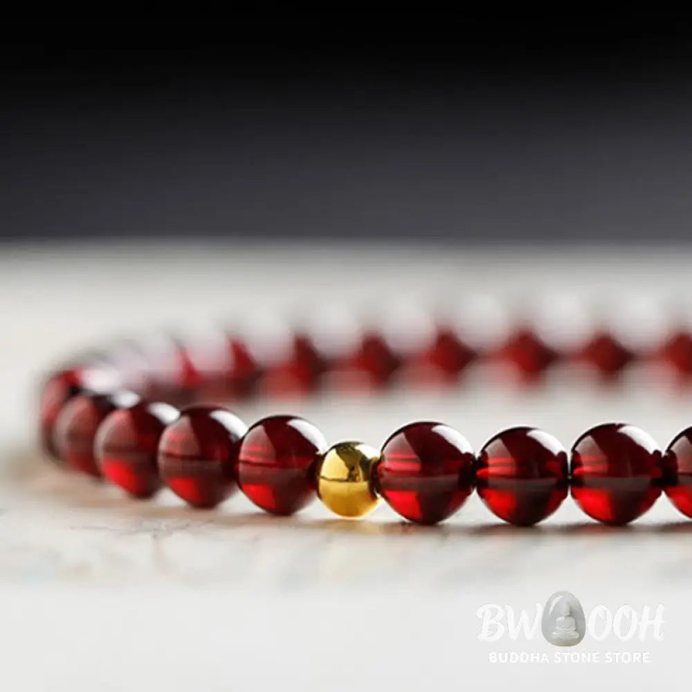 Buddha Stones 999 Gold Koi Fish Natural Garnet Protection Bracelet - BWOOOH - Bracelet