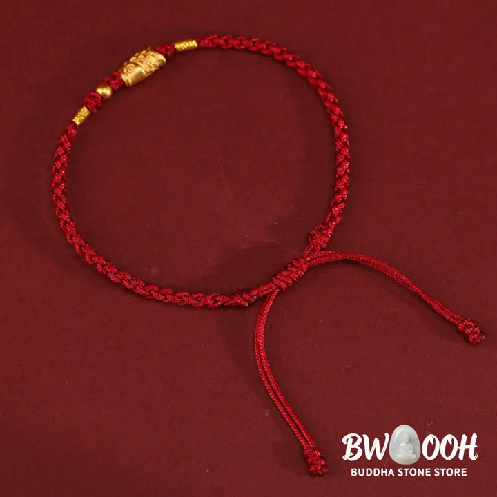 Buddha Stones 999 Gold Luck Protection Koi Fish Handmade Braided String Bracelet - Bracelet