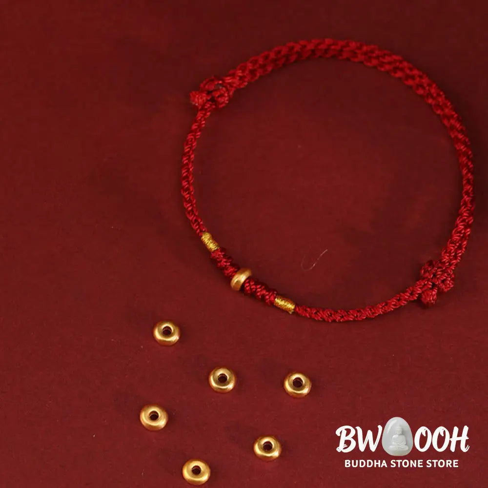 Buddha Stones 999 Gold Small Lucky Beads String Protection Luck Braided Bracelet Anklet - BWOOOH - Bracelet Anklet