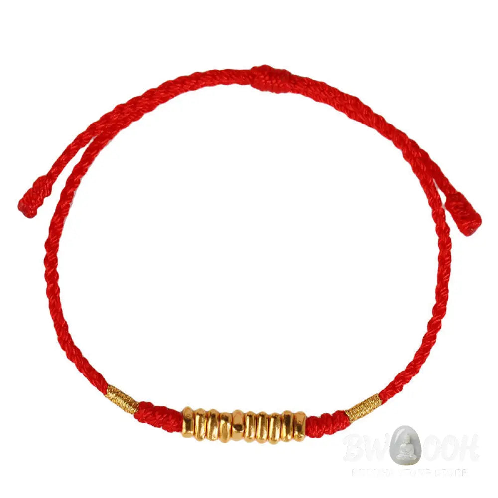 Buddha Stones 999 Gold Small Pieces String Protection Luck Ultra-Thin Braided Bracelet - BWOOOH - Bracelet