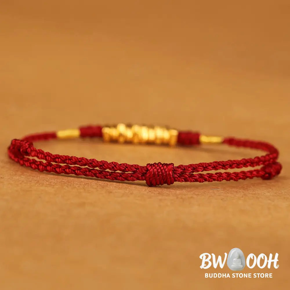 Buddha Stones 999 Gold Small Pieces String Protection Luck Ultra-Thin Braided Bracelet - BWOOOH - Bracelet