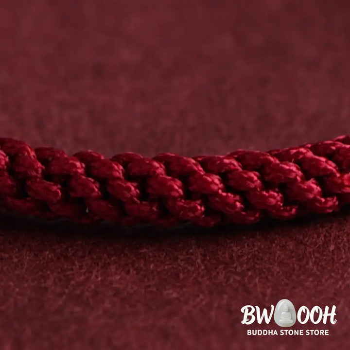 Buddha Stones 999 Gold Triple Ring Design Handmade Connection Braided Rope Bracelet - BWOOOH - Bracelet