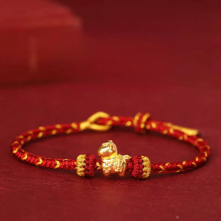BWOOOH 999 Gold Year Of The Horse Braided String Rope Luc
