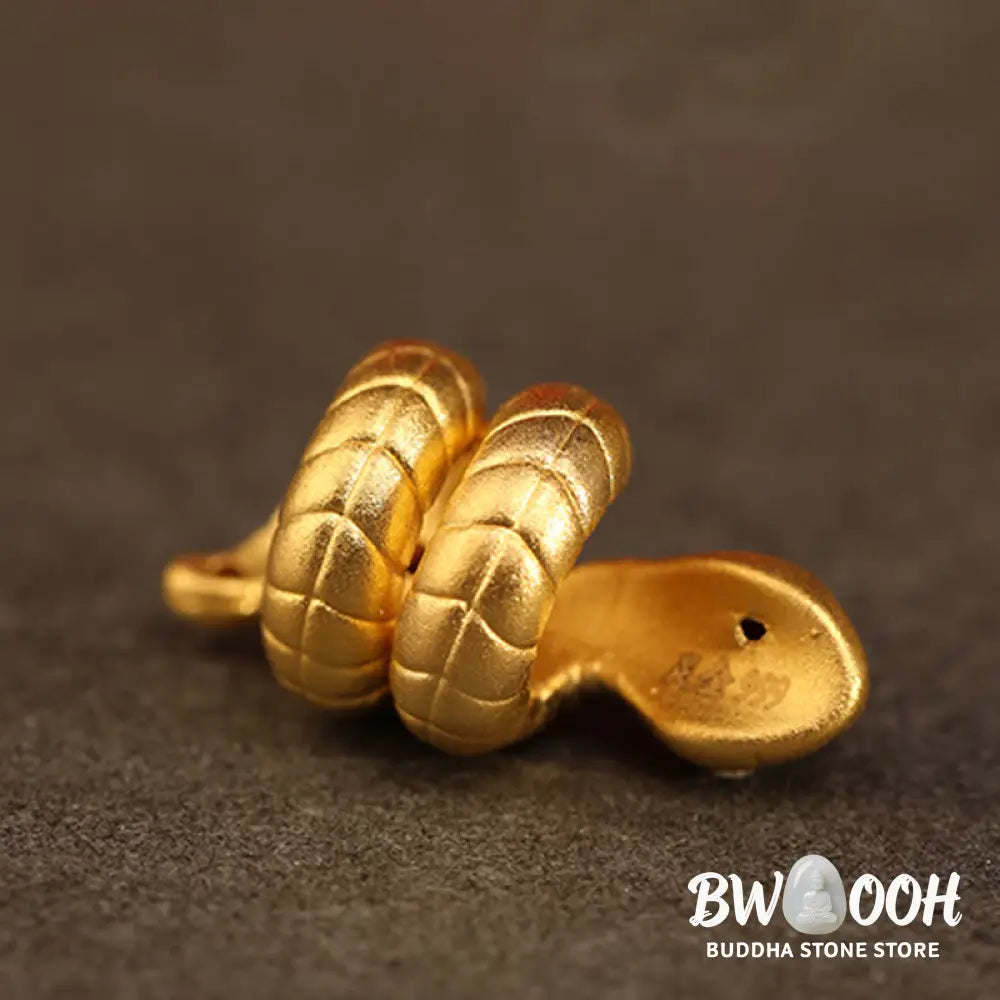 Buddha Stones 999 Gold Year of the Snake Design Handmade Luck Protection Rope Braided Bracelet - BWOOOH - Bracelet