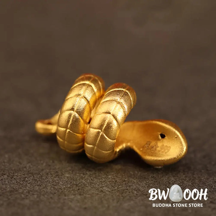 Buddha Stones 999 Gold Year of the Snake Design Handmade Luck Protection Rope Braided Bracelet - BWOOOH - Bracelet