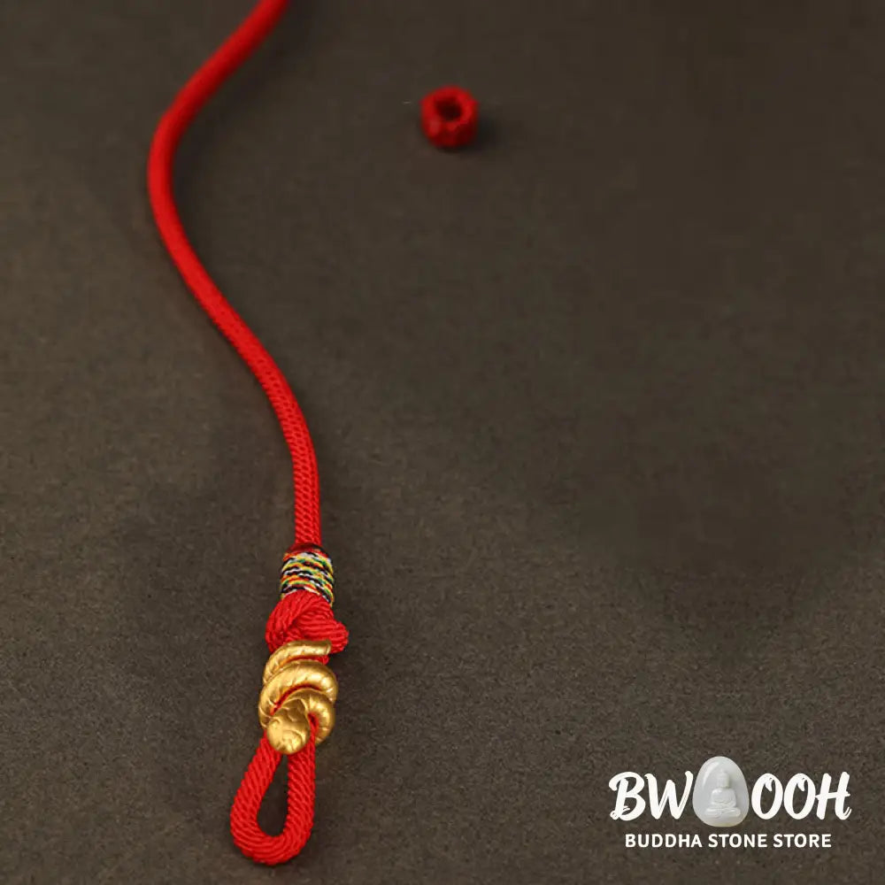Buddha Stones 999 Gold Year of the Snake Design Handmade Luck Protection Rope Braided Bracelet - BWOOOH - Bracelet