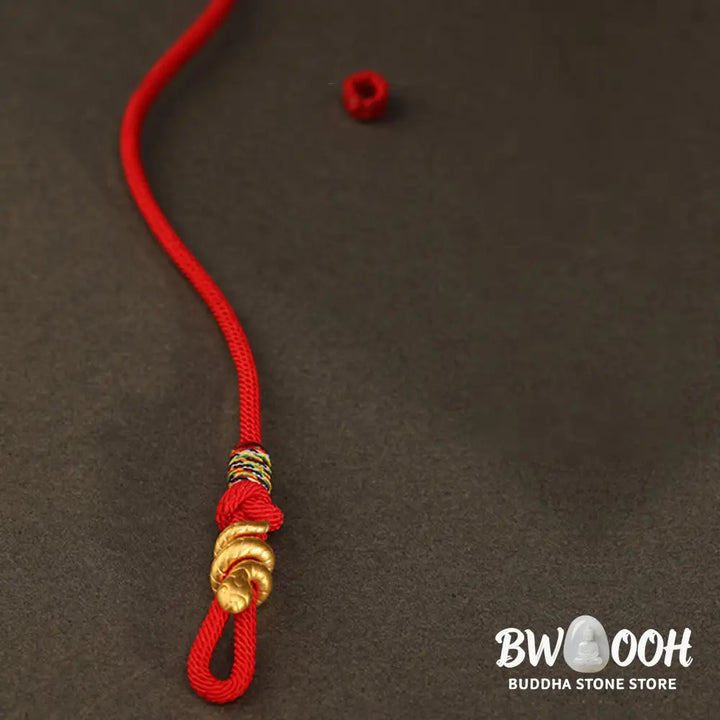 Buddha Stones 999 Gold Year of the Snake Design Handmade Luck Protection Rope Braided Bracelet - BWOOOH - Bracelet