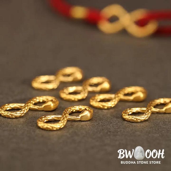 Buddha Stones 999 Gold Year of the Snake Eternal Endless Knot Infinity Handmade Luck Bracelet - BWOOOH - Bracelet