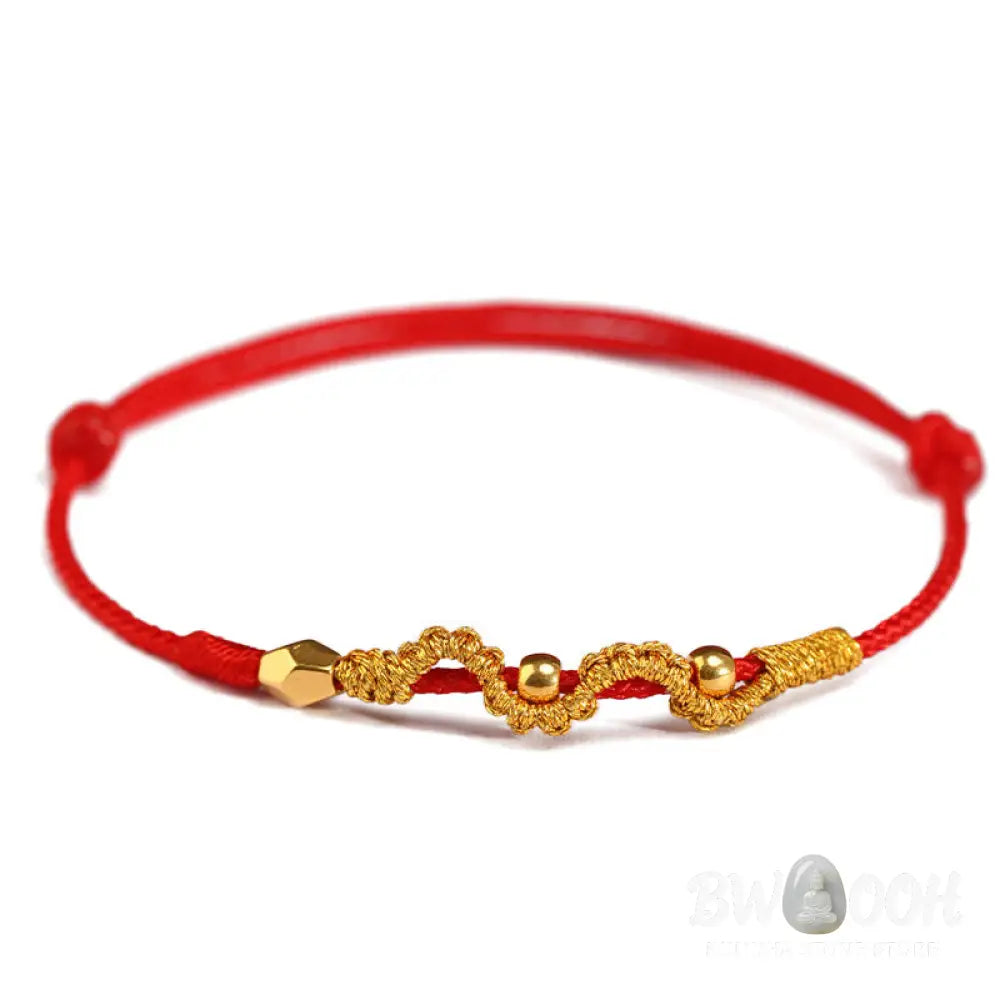 Buddha Stones 999 Gold Year of the Snake Handmade Luck Strength Braided Bracelet Anklet - BWOOOH - Bracelet Anklet