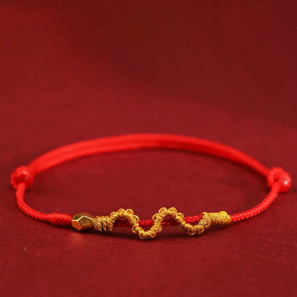 BWOOOH 999 Gold Year of the Snake Handmade Luck Strength Braided Bracelet Anklet - BWOOOH - 999 Gold Snake