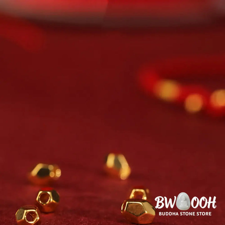 Buddha Stones 999 Gold Year of the Snake Mini Gold Bead Handmade Luck Protection Braided Bracelet - BWOOOH - Bracelet