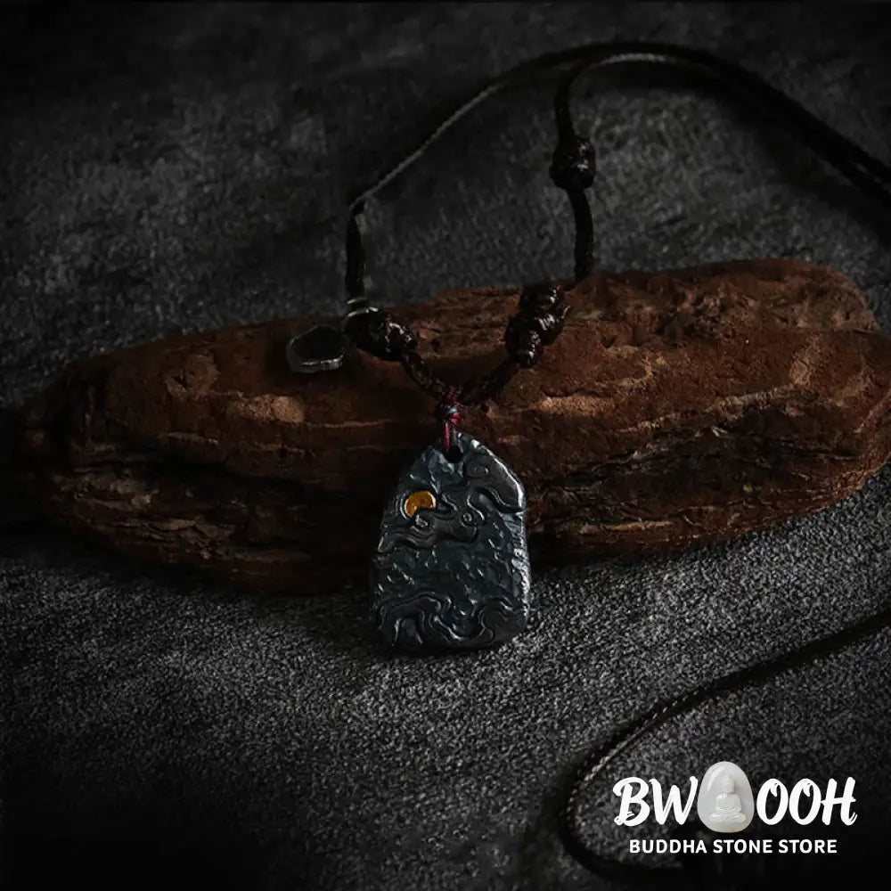 Buddha Stones 999 Sterling Silver 24k Gold Auspicious Clouds Protection Necklace Pendant - BWOOOH - 999 Sterling Silver