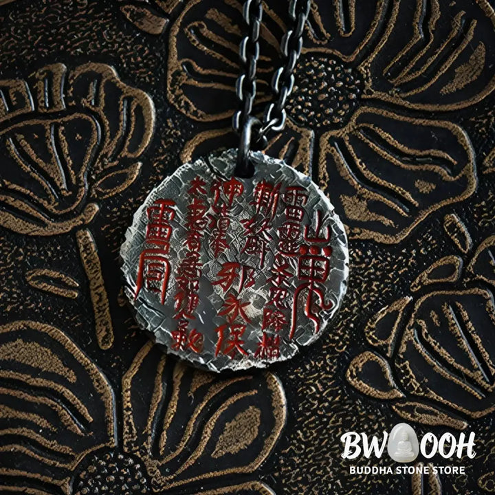 Buddha Stones 999 Sterling Silver 24k Gold Bagua Tai Chi Yin Yang Design Mountain Ghosts Spend Money Harmony Necklace