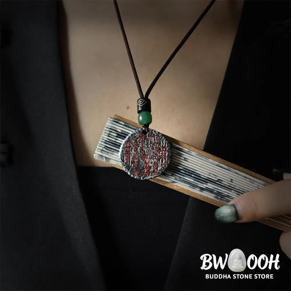 Buddha Stones 999 Sterling Silver 24k Gold Bagua Tai Chi Yin Yang Design Mountain Ghosts Spend Money Harmony Necklace