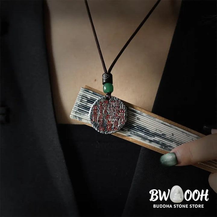 Buddha Stones 999 Sterling Silver 24k Gold Bagua Tai Chi Yin Yang Design Mountain Ghosts Spend Money Harmony Necklace