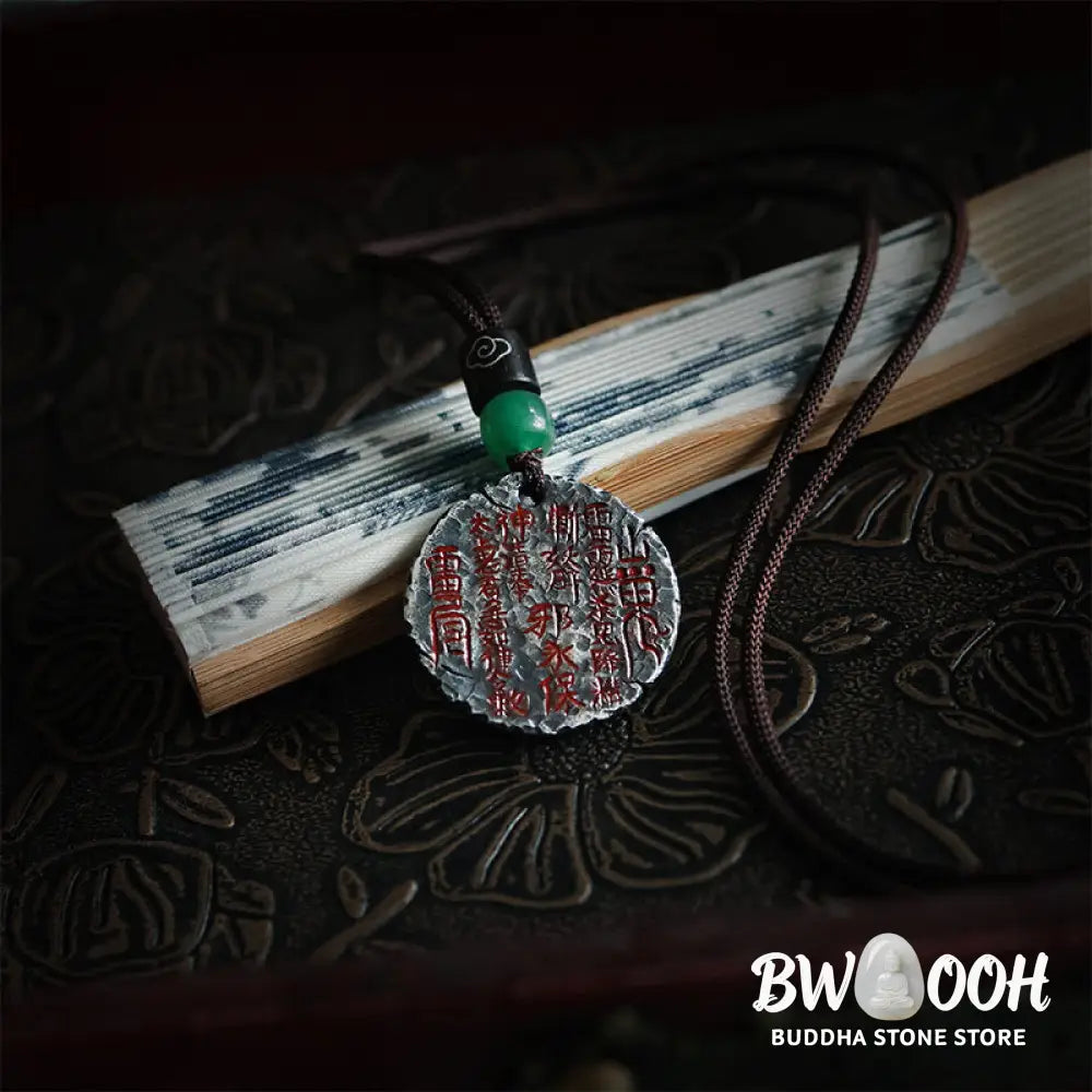 Buddha Stones 999 Sterling Silver 24k Gold Bagua Tai Chi Yin Yang Design Mountain Ghosts Spend Money Harmony Necklace