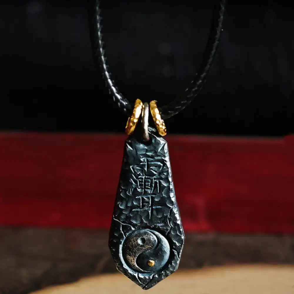 Buddha Stones 999 Sterling Silver 24k Gold Big Dipper Yin Yang Design Harmony Necklace Pendant - BWOOOH - 999 Sterling
