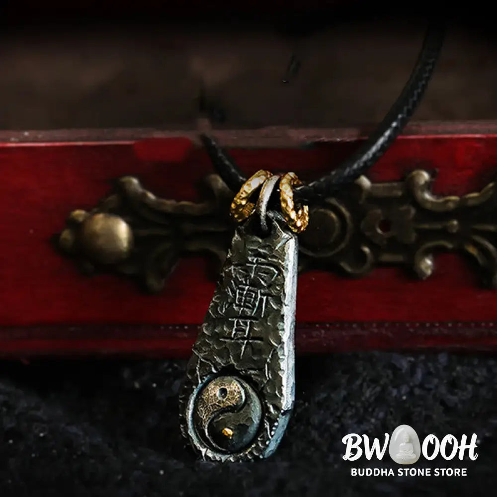 Buddha Stones 999 Sterling Silver 24k Gold Big Dipper Yin Yang Design Harmony Necklace Pendant - BWOOOH - Necklaces &amp;