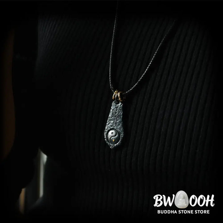 Buddha Stones 999 Sterling Silver 24k Gold Big Dipper Yin Yang Design Harmony Necklace Pendant - BWOOOH - Necklaces &amp;