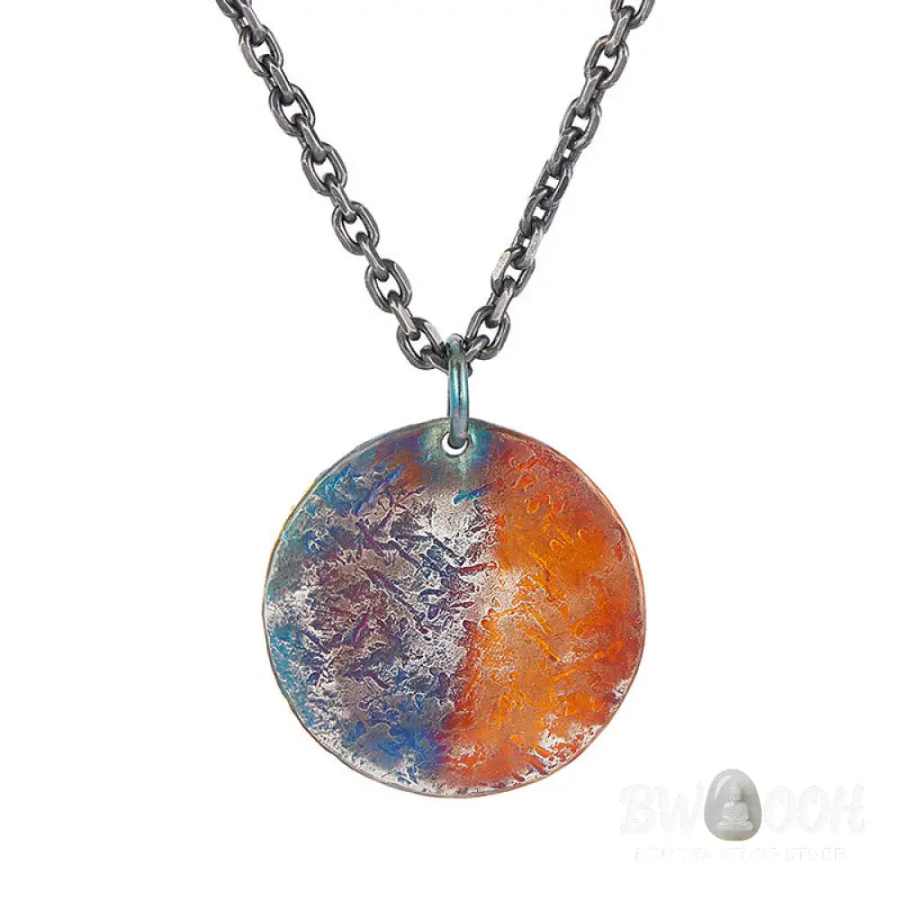 Buddha Stones 999 Sterling Silver 24K Gold Half Demon Half Buddha Compassion Necklace Pendant - BWOOOH - 999 Sterling