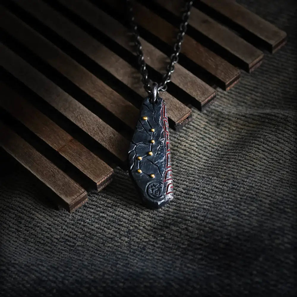 Buddha Stones 999 Sterling Silver Big Dipper Balance Necklace Pendant - BWOOOH - 999 Sterling Silver & Silver Chain