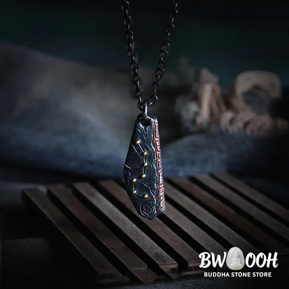 Buddha Stones 999 Sterling Silver Big Dipper Balance Necklace Pendant - BWOOOH - Necklaces &amp; Pendants