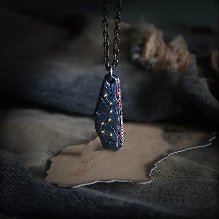 Buddha Stones 999 Sterling Silver Big Dipper Balance Necklace Pendant - BWOOOH - 999 Sterling Silver &amp; Titanium Steel