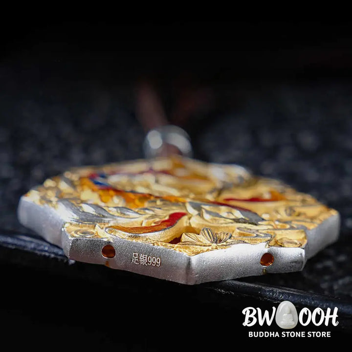 Buddha Stones 999 Sterling Silver Colorful Koi Fish Carved Luck Necklace Pendant - BWOOOH - Koi Fish(Luck♥Prosperity)