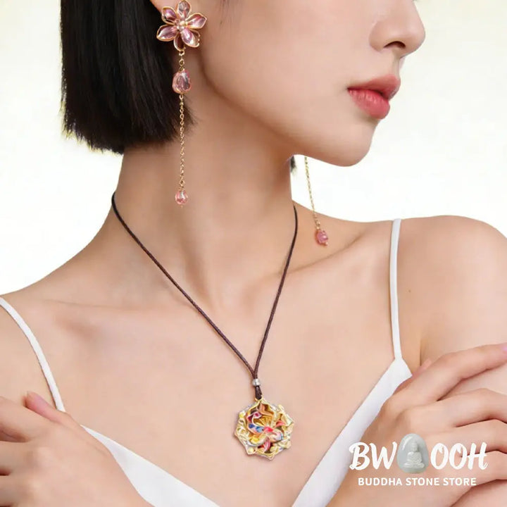 Buddha Stones 999 Sterling Silver Colorful Koi Fish Carved Luck Necklace Pendant - BWOOOH - Koi Fish(Luck♥Prosperity)