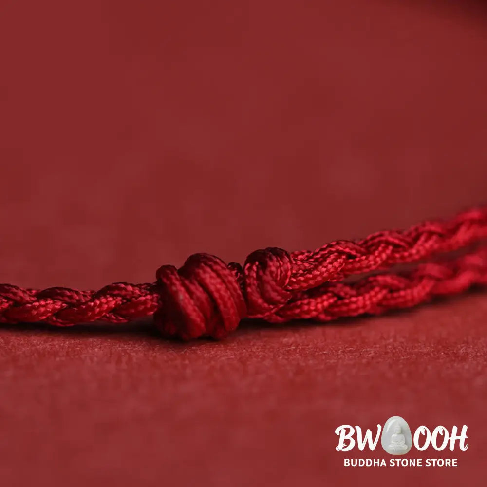 Buddha Stones 999 Sterling Silver Copper Coin Charm Handmade String Strength Bracelet Anklet - Bracelet Anklet