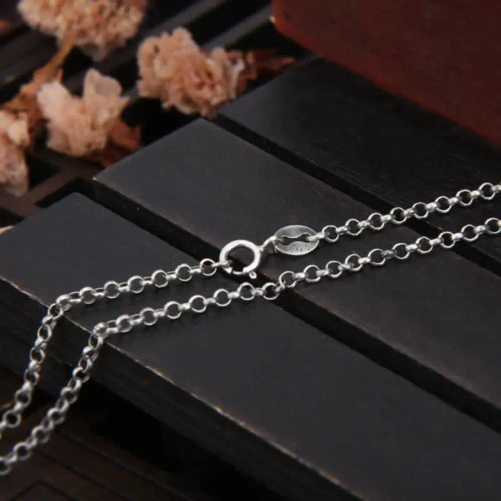 Buddha Stones 999 Sterling Silver Buddha Demon Serenity Necklace Pendant - BWOOOH - 40cm-925 Sterling Silver