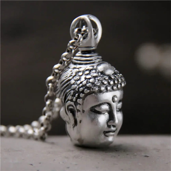 BWOOOH 999 Sterling Silver Buddha Demon Serenity Necklace Pendant