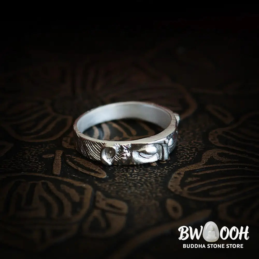 Buddha Stones 999 Sterling Silver Buddha Eyes Protection Ring - Ring
