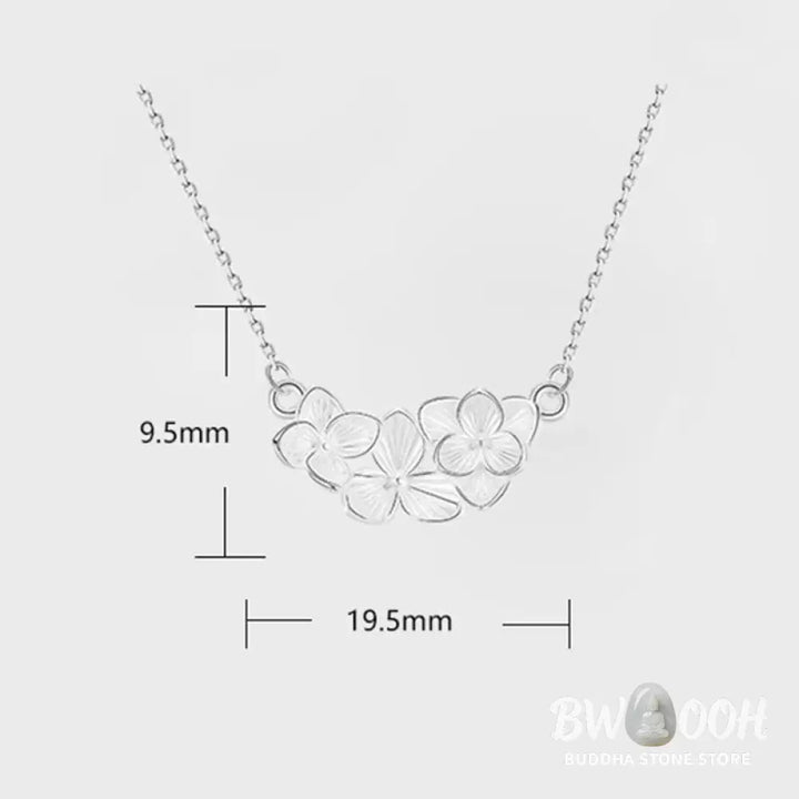 Buddha Stones 999 Sterling Silver Flower Blessing Necklace Pendant - BWOOOH - 999 Sterling Silver - Necklaces &amp; Pendants