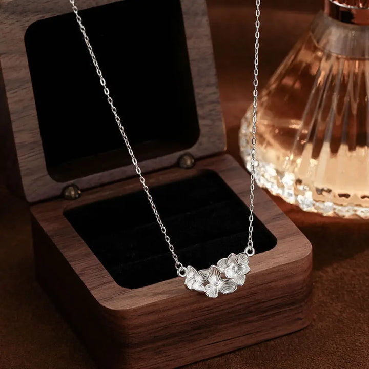 Buddha Stones 999 Sterling Silver Flower Blessing Necklace Pendant - BWOOOH - 999 Sterling Silver - Necklaces &amp; Pendants
